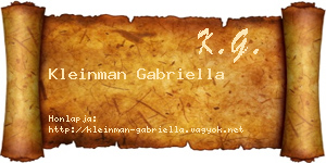 Kleinman Gabriella névjegykártya